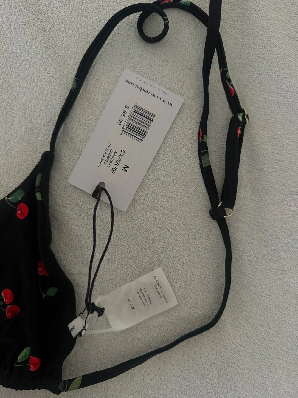 NWT- Weworewhat Cherry Cooper BikiniTop- M